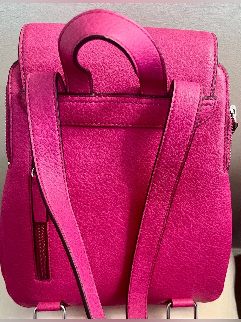 Calvin Klein Magenta (Elaine) Bubble Lamb Novelty Key Item Flap Backpack. - Picture 5 of 6